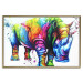 Poster Colorful Rhinoceros - abstract multicolored animal on a white background 126969 additionalThumb 17