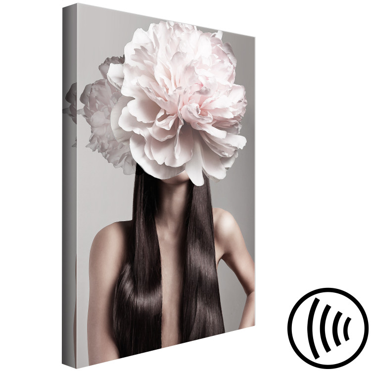 Canvas Print Blossom Head (4-part) - eclectic fantasy with a woman and peony 127269 additionalImage 6