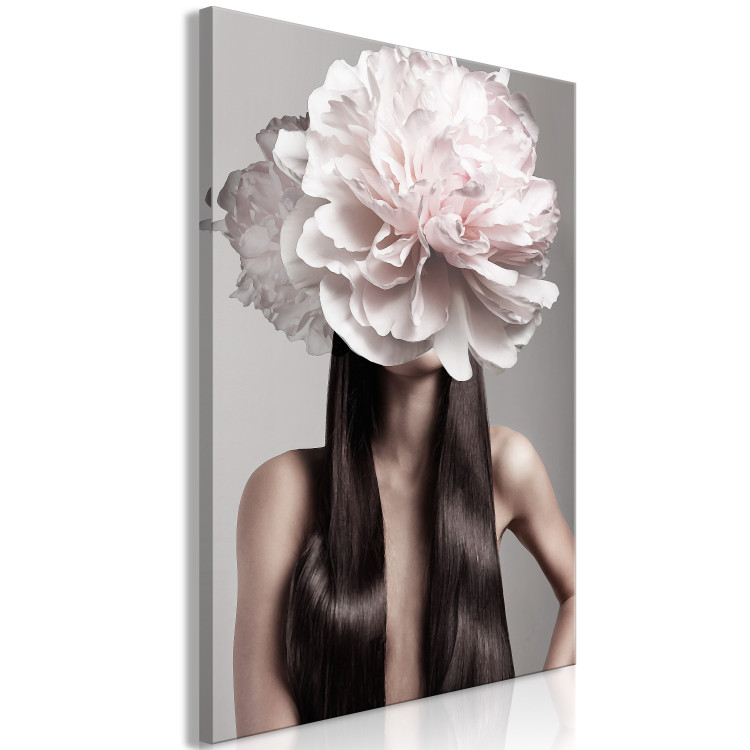 Canvas Print Blossom Head (4-part) - eclectic fantasy with a woman and peony 127269 additionalImage 2