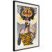 Poster Tiger Eye - abstract woman in tiger outfit on gray background 127869 additionalThumb 3
