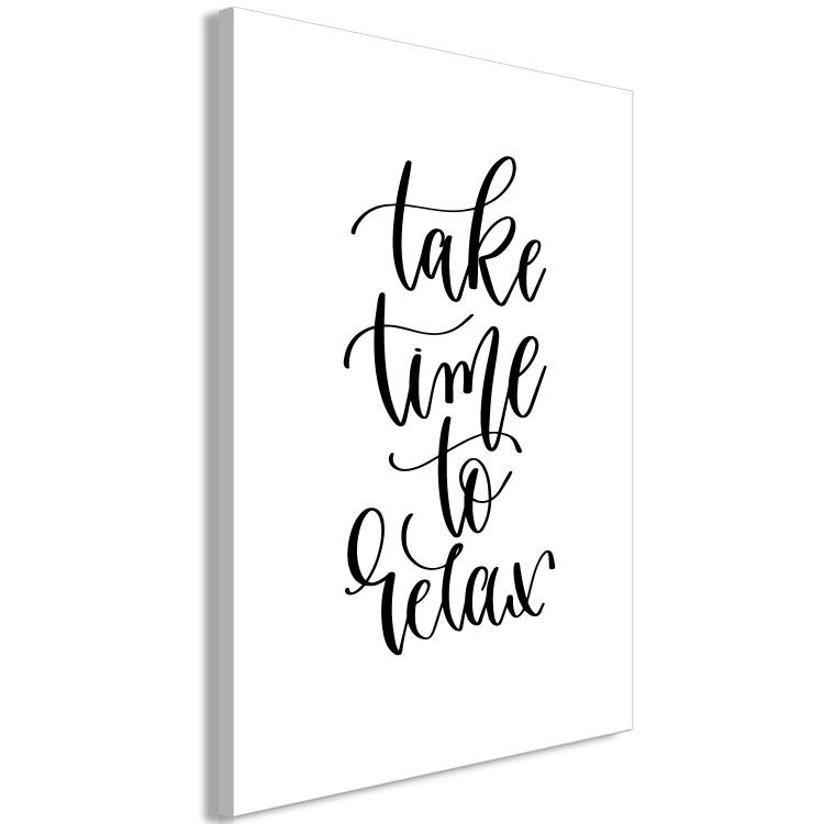 Canvas Take Time to Relax (1-part) vertical - black English inscriptions 129569 additionalImage 2