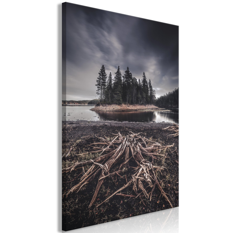 Canvas Print Forested Island (1-piece) Vertical - landscape of dark scenery 130369 additionalImage 2