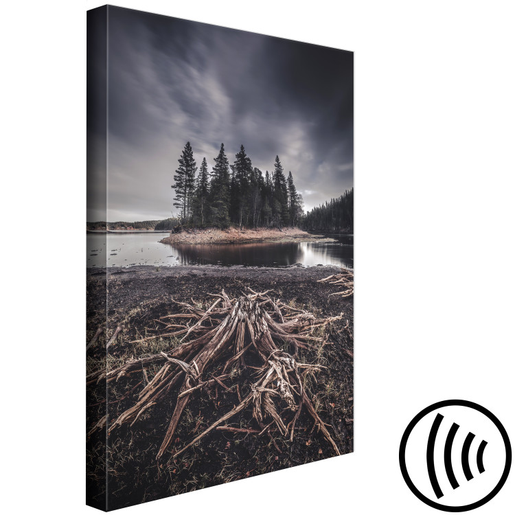 Canvas Print Forested Island (1-piece) Vertical - landscape of dark scenery 130369 additionalImage 6