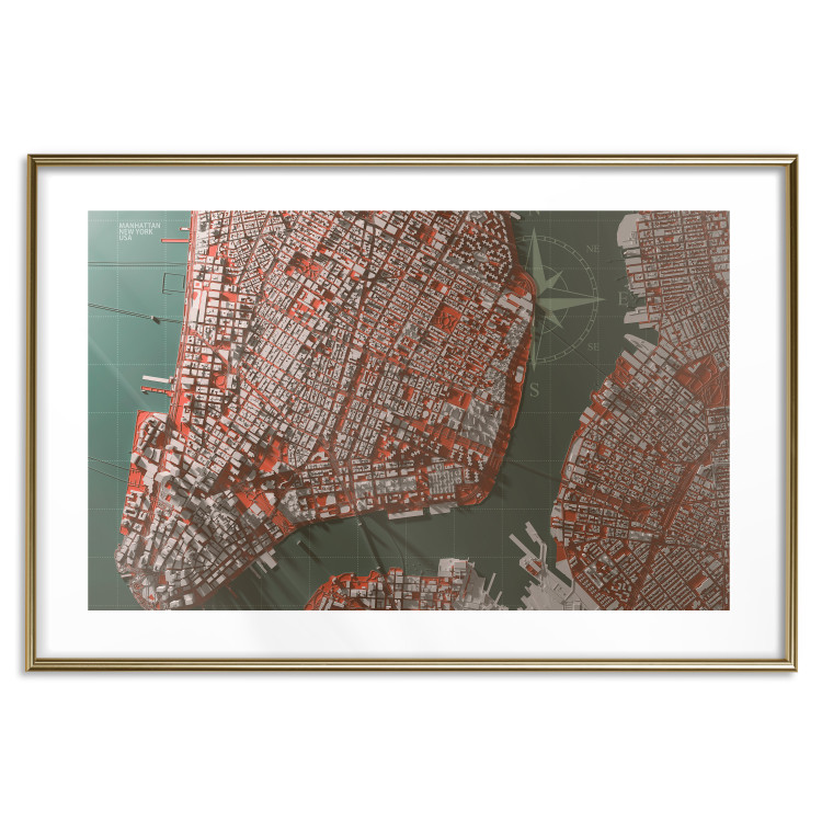 Wall Poster Let's Meet in Manhattan - map fragment of New York City 131769 additionalImage 14