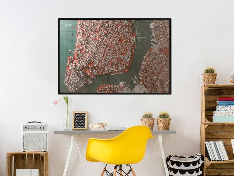 Wall Poster Let's Meet in Manhattan - map fragment of New York City 131769 additionalImage 4
