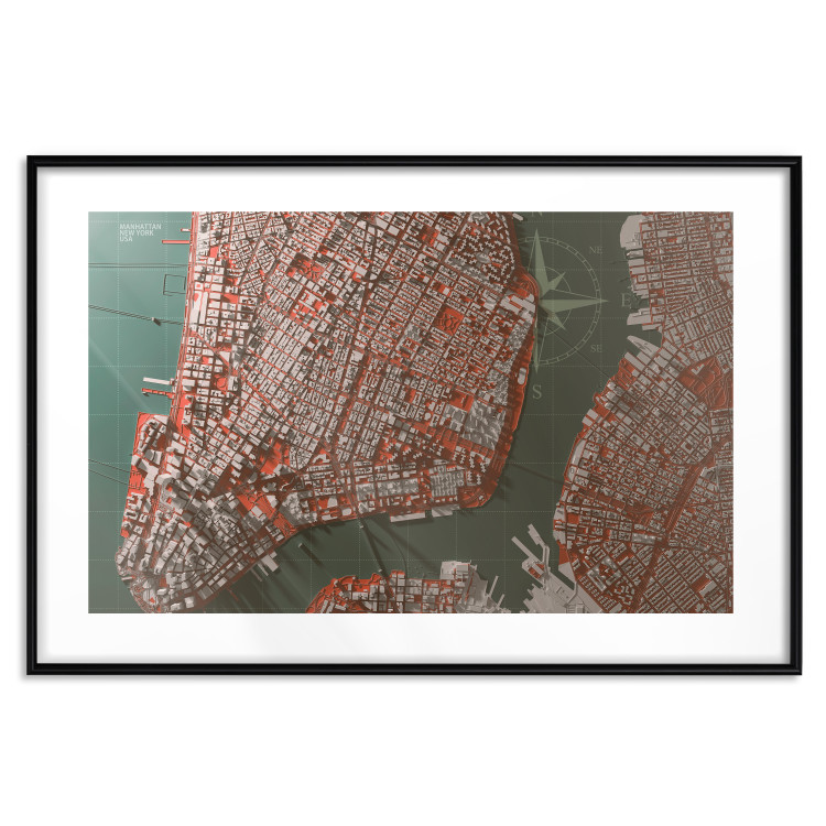 Wall Poster Let's Meet in Manhattan - map fragment of New York City 131769 additionalImage 15