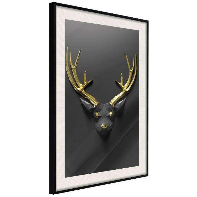 Wall Poster Golden Antlers - abstract figure resembling a deer with golden details 132269 additionalImage 2