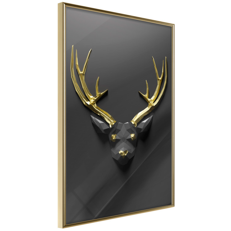 Wall Poster Golden Antlers - abstract figure resembling a deer with golden details 132269 additionalImage 14