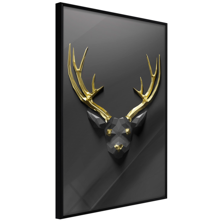 Wall Poster Golden Antlers - abstract figure resembling a deer with golden details 132269 additionalImage 11
