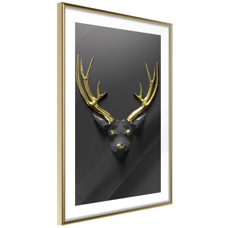 Wall Poster Golden Antlers - abstract figure resembling a deer with golden details 132269 additionalImage 9
