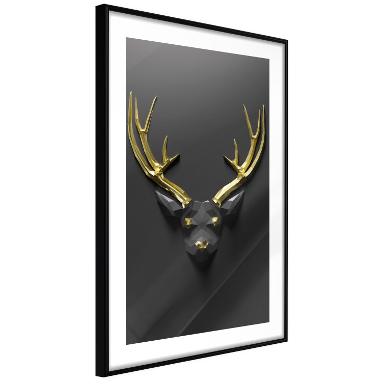 Wall Poster Golden Antlers - abstract figure resembling a deer with golden details 132269 additionalImage 8