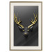 Wall Poster Golden Antlers - abstract figure resembling a deer with golden details 132269 additionalThumb 21