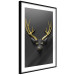Wall Poster Golden Antlers - abstract figure resembling a deer with golden details 132269 additionalThumb 8