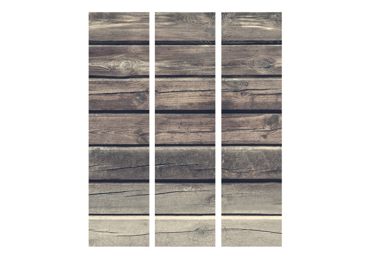Room Separator Rustic Style (3-piece) - composition in brown wooden planks 132969 additionalImage 3