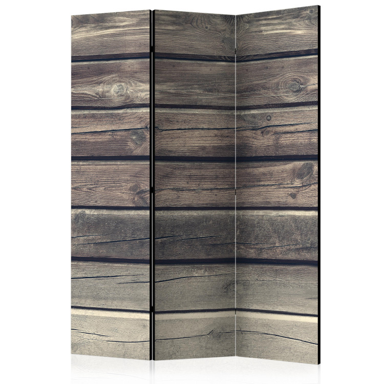 Room Separator Rustic Style (3-piece) - composition in brown wooden planks 132969