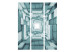 Room Divider Screen Geometric Tunnel II (3-piece) - wooden blue blocks 133069 additionalThumb 3