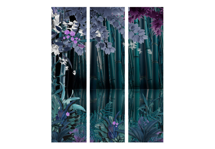 Room Separator Mysterious Night (3-piece) - plant composition in feng shui style 133169 additionalImage 3