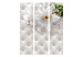 Room Separator Kingdom of Elegance - white lily flower on a quilted light skin background 133869 additionalThumb 3