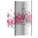 Room Separator Flowers and Butterflies (3-piece) - romantic cherry blossoms on white 134269