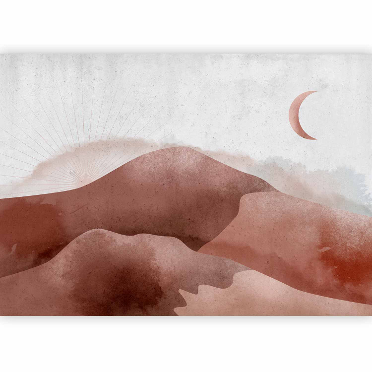 Wall Mural Desert landscape - desert landscape with moon and sunrise 135169 additionalImage 1