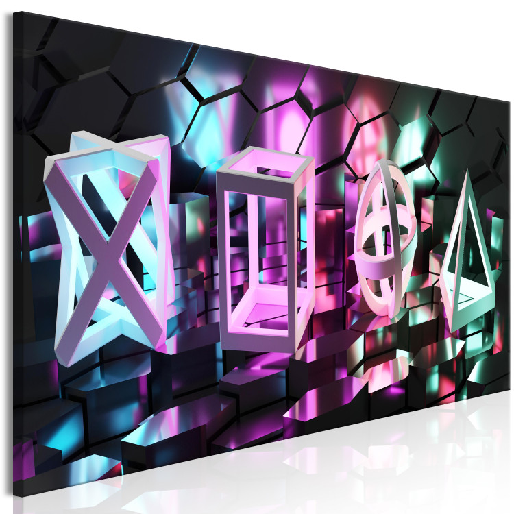 Canvas Signs and Crystals (1-piece) Narrow - abstract colorful shapes 135469 additionalImage 2