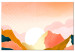 Canvas Sunny Land (1-piece) Wide - abstract sun behind mountains 137869
