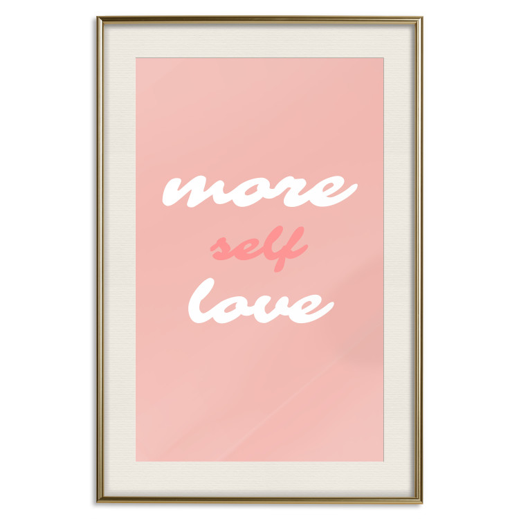 Poster More Self Love - white and pink English texts on a pastel background 138869 additionalImage 26