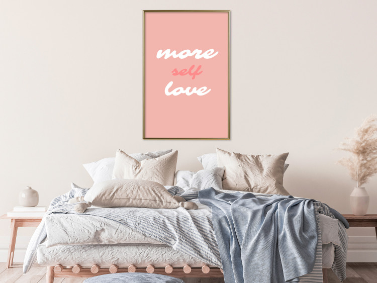 Poster More Self Love - white and pink English texts on a pastel background 138869 additionalImage 13
