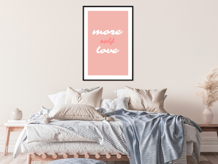 Poster More Self Love - white and pink English texts on a pastel background 138869 additionalImage 14