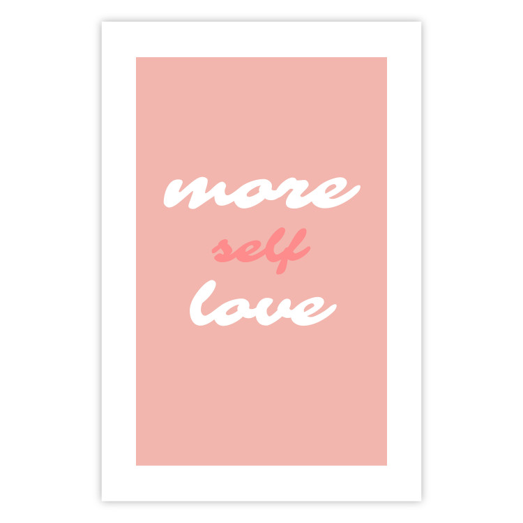 Poster More Self Love - white and pink English texts on a pastel background 138869 additionalImage 20