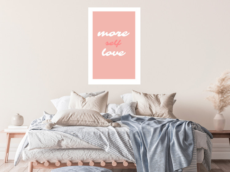 Poster More Self Love - white and pink English texts on a pastel background 138869 additionalImage 10