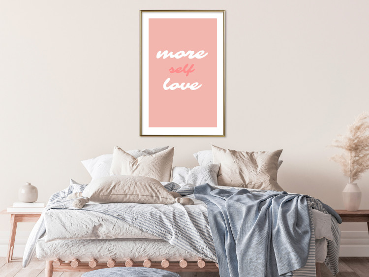 Poster More Self Love - white and pink English texts on a pastel background 138869 additionalImage 17