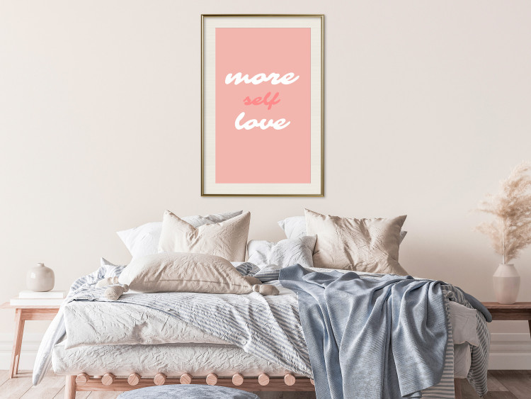 Poster More Self Love - white and pink English texts on a pastel background 138869 additionalImage 19