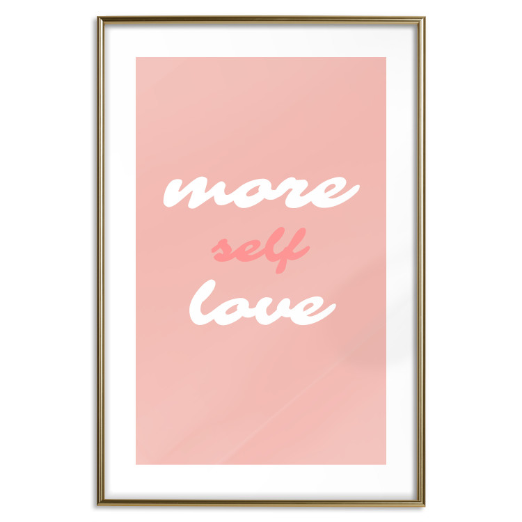 Poster More Self Love - white and pink English texts on a pastel background 138869 additionalImage 25