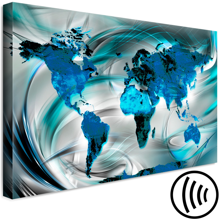 Canvas Print World Map in Turquoise (1-piece) Wide - blue abstraction 143569 additionalImage 6