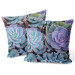 Decorative Velor Pillow Blue succulents - a floral composition with rich detailing 147069 additionalThumb 3