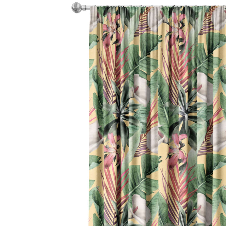 Decorative Curtain Rainforest flora - a floral pattern with white flowers and leaves 147169 additionalImage 7