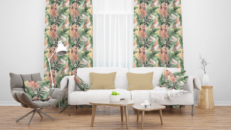 Decorative Curtain Rainforest flora - a floral pattern with white flowers and leaves 147169 additionalImage 8