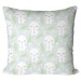 Decorative Microfiber Pillow Group of hares - composition in shades of white, blue and green cushions 147669