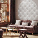 Round wallpaper Quilted White Leather - Decorative Lining With Diamonds 149169 additionalThumb 3