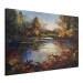 Canvas Print Lake in Autumn - An Orange-Brown Landscape Inspired by Monet 151069 additionalThumb 2