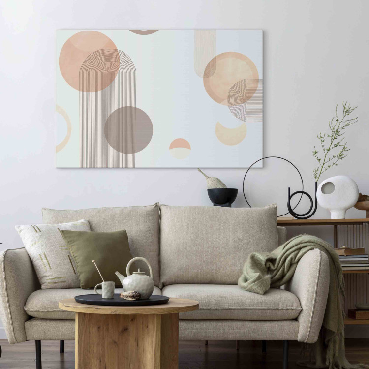 Large canvas print Fountain - Subtle Beige Abstraction With Brown Circles [Large Format] 151169 additionalImage 5