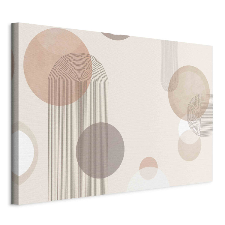 Large canvas print Fountain - Subtle Beige Abstraction With Brown Circles [Large Format] 151169 additionalImage 2