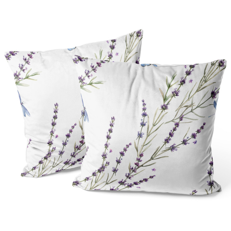 Decorative Velor Pillow Lavender Sprigs - A Delicate Composition With Flowering Sprigs 151369 additionalImage 3
