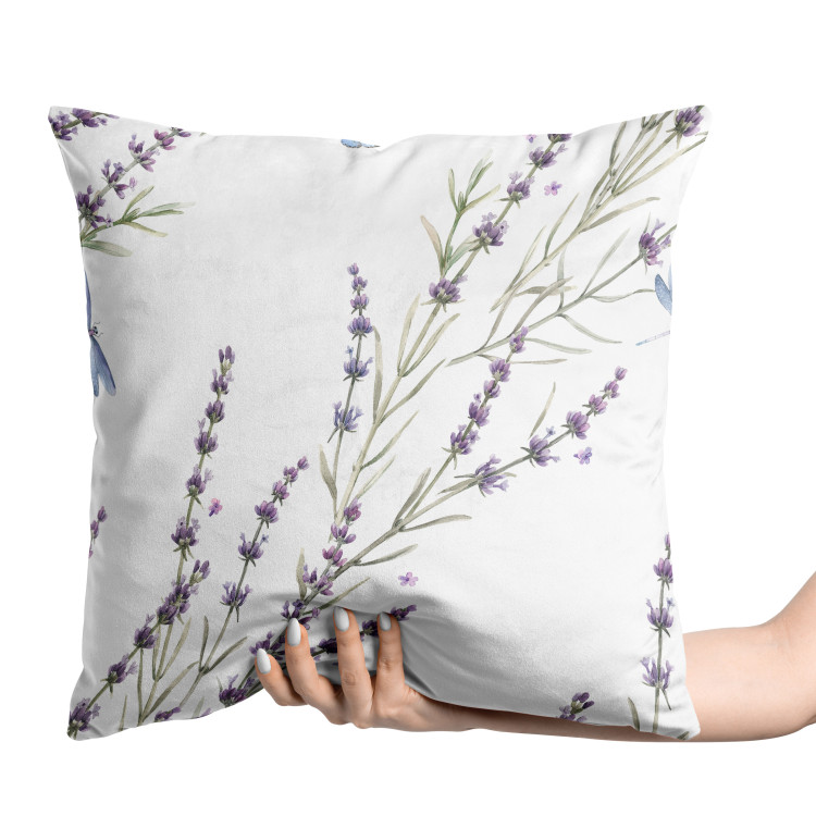 Decorative Velor Pillow Lavender Sprigs - A Delicate Composition With Flowering Sprigs 151369 additionalImage 4