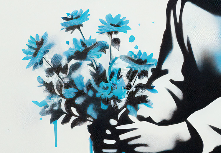 Wall Poster Blue Graffiti - A Boy With a Bouquet Inspired by Banksy’s Style 151769 additionalImage 4