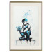 Wall Poster Blue Graffiti - A Boy With a Bouquet Inspired by Banksy’s Style 151769 additionalThumb 24