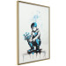 Wall Poster Blue Graffiti - A Boy With a Bouquet Inspired by Banksy’s Style 151769 additionalThumb 3