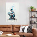 Wall Poster Blue Graffiti - A Boy With a Bouquet Inspired by Banksy’s Style 151769 additionalThumb 26
