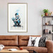 Wall Poster Blue Graffiti - A Boy With a Bouquet Inspired by Banksy’s Style 151769 additionalThumb 22